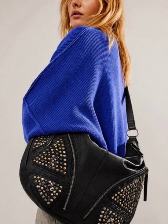 Free People Handbags - Free People West Side Studded Sling. BLACK